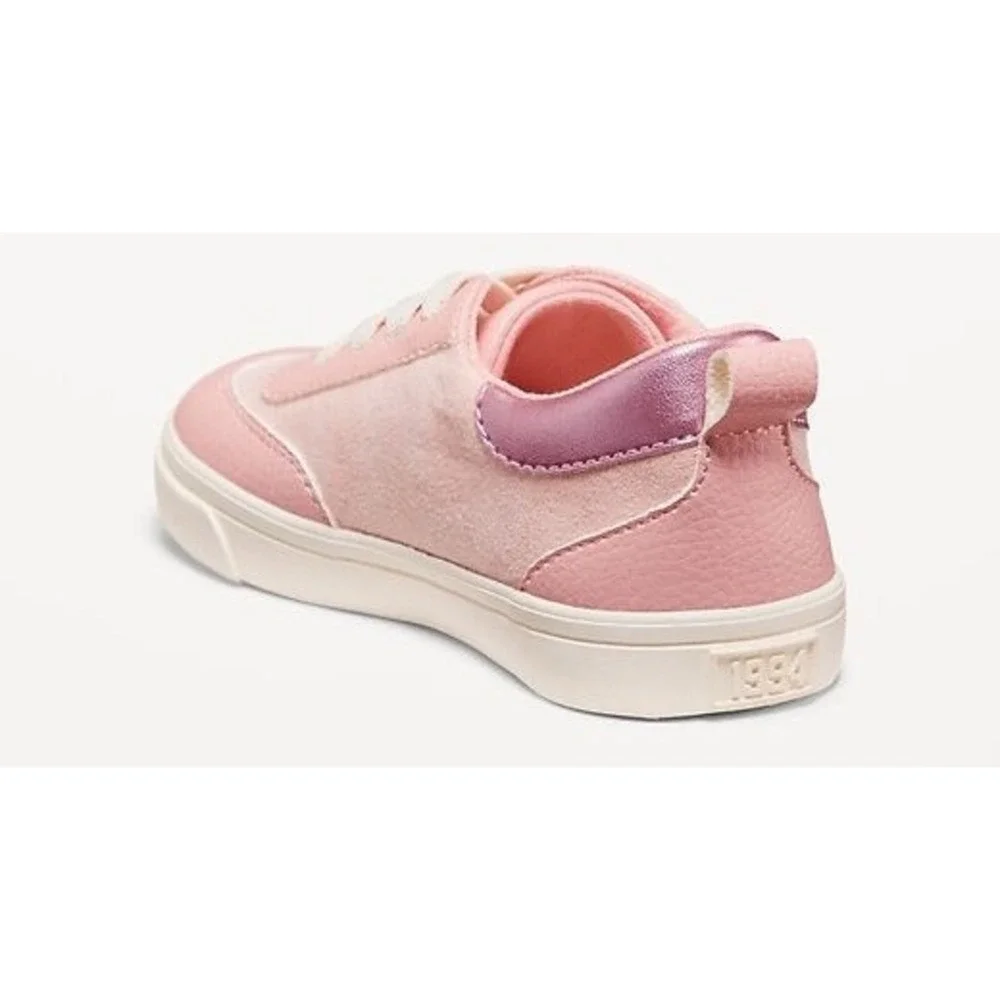 Old Navy Girl's Toddler Elastic Lace Chunky Sneakers - Pink Butterfly - Size 7